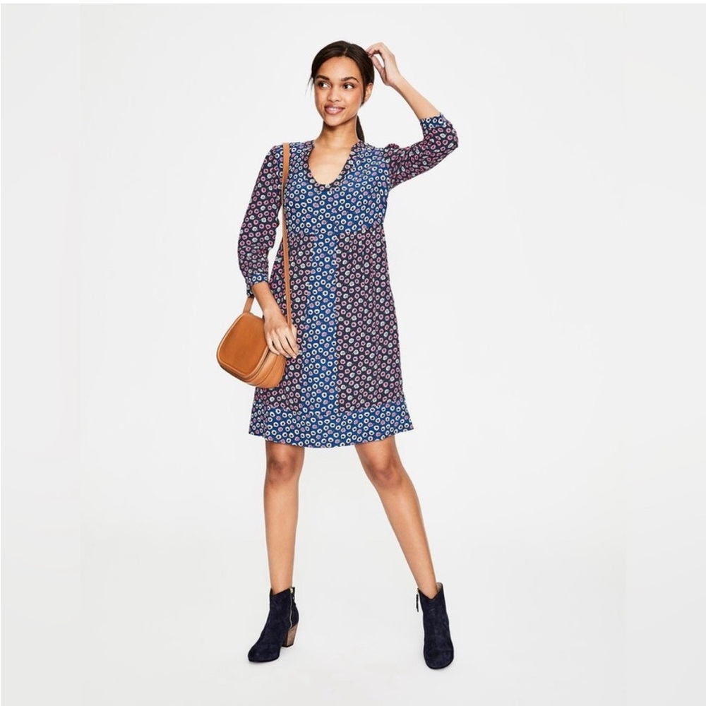 Boden Mollie Shift Dress MicroFloral Print Size 14